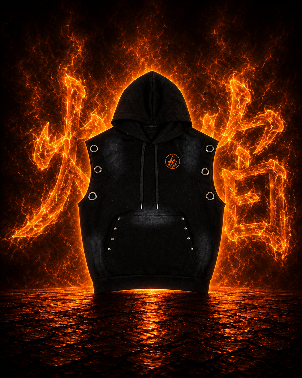 Dragons Flame Sleeveless Hoodie
